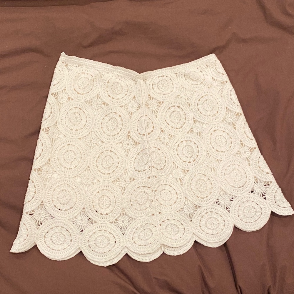 Abercrombie & Fitch Ivory Crochet Skirt